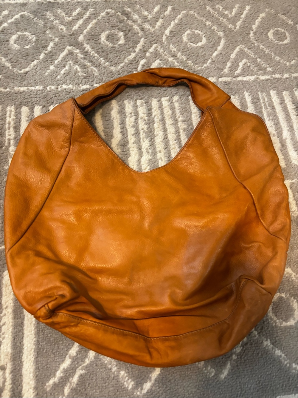 Tan Italian Leather Hobo - Picture 2 of 4
